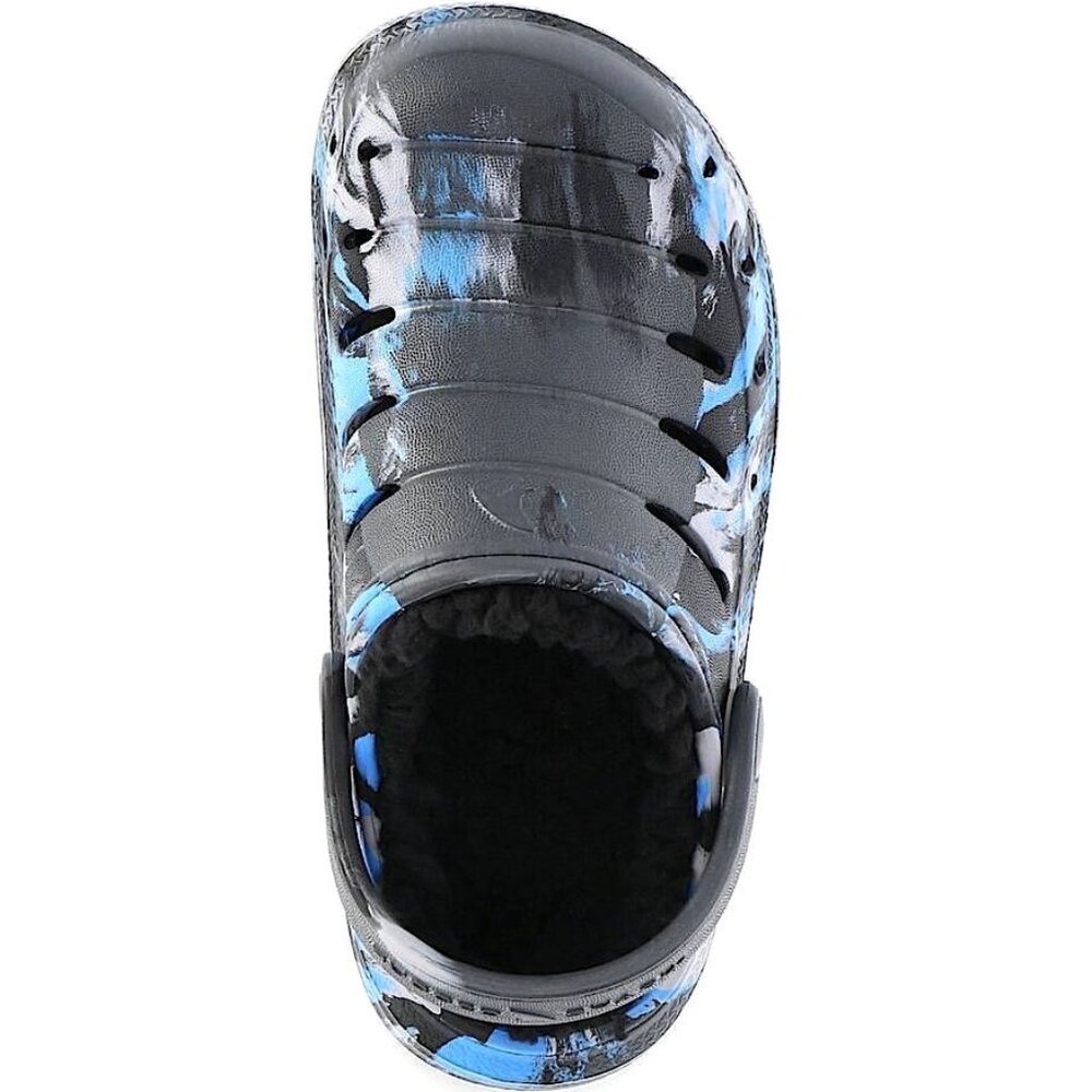 Rugged Shark TODDLER BOYS FAUX SHERPA LINED Clogs SIZE 12 Black Blue Sandals NEW